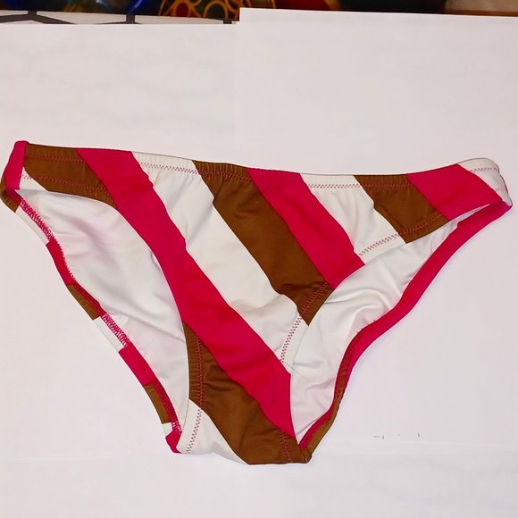 Victoria's Secret Low Rise Brief Bikini Bottom Only Nantucket Stripe XS - Picture 1 of 9